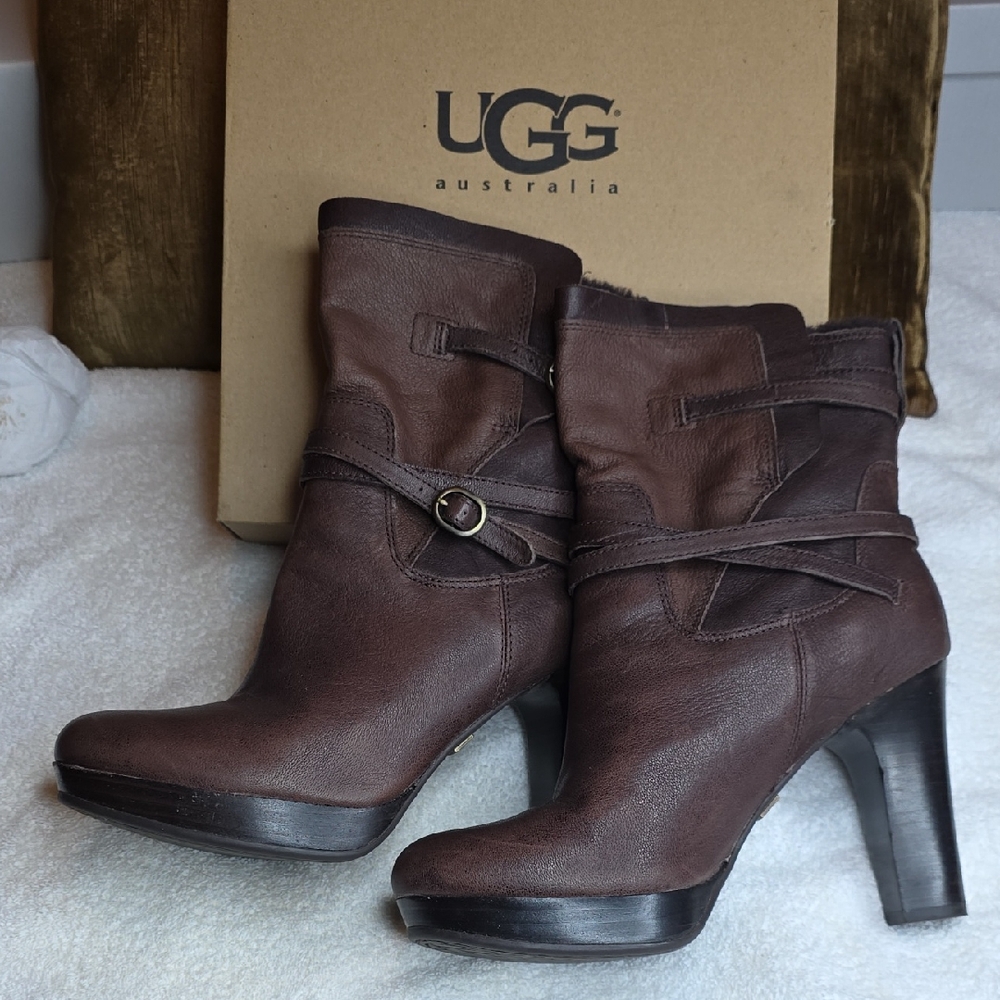UGG Women's Dark Brown Heeled Boots